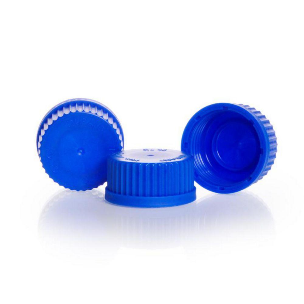 DWK DURAN Screw Caps, PP Blue, GL45, Pack of 10