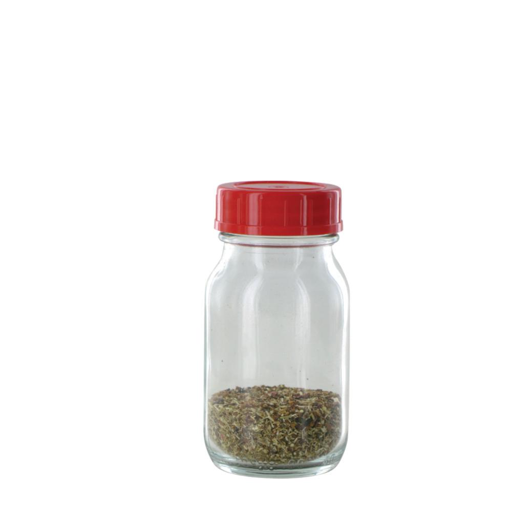 Behr Labor Wide Neck Bottle RK 100 GT, 100ml Clear Glass, with Closure and PTFE Insert, Thread Dia. 40mm