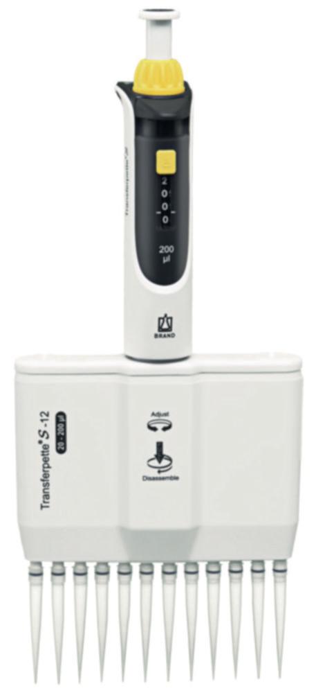 BRAND Transferpette S-12, Variable 20 - 200 µL, M12-200, DE-M