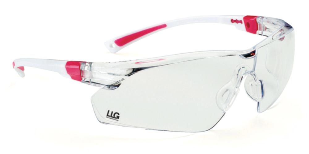 LLG Protection Spectacle for Lady, White/Pink Frame, Clear Lenses, Anti-Scratch
