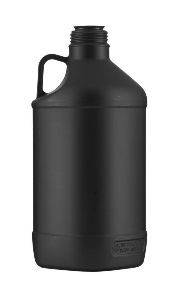 Kautex Textron UN Narrow Mouth Reagent Bottle 1000 mL, Black HDPE, Without Closure
