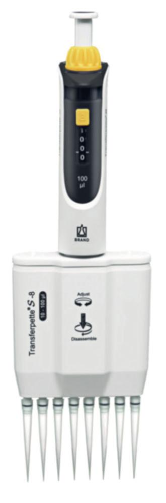 BRAND Transferpette S 8 Variable 10-100 µL M8 100 DE M