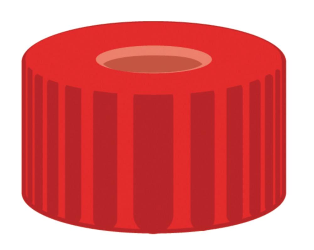 Macherey-Nagel Screw-cap N 9, PP, Red Hole Red Rubber/FEP Colourless (Pack of 100)

