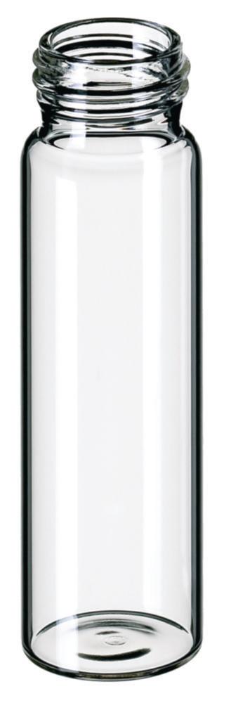 LLG Screw Neck Vials N 24, 40 mL, 27.5 mm O.D., 95 mm Height, Clear, Flat Bottom, Pack of 100