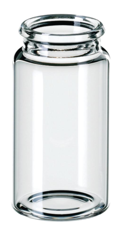 LLG Snap Cap Vials N 22 15mL OD 26mm Outer Height 48mm Clear Flat Bottom Pack of 100