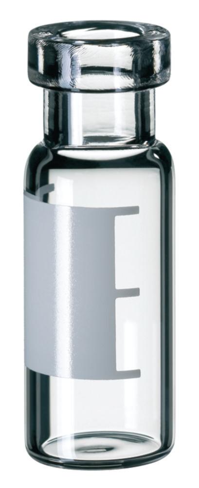 LLG Labware Beaded Rim Bottles 1.5 mL Clear Glass, 32 x 11.6 mm, Wide Opening with Writing Field, Pack of 100
