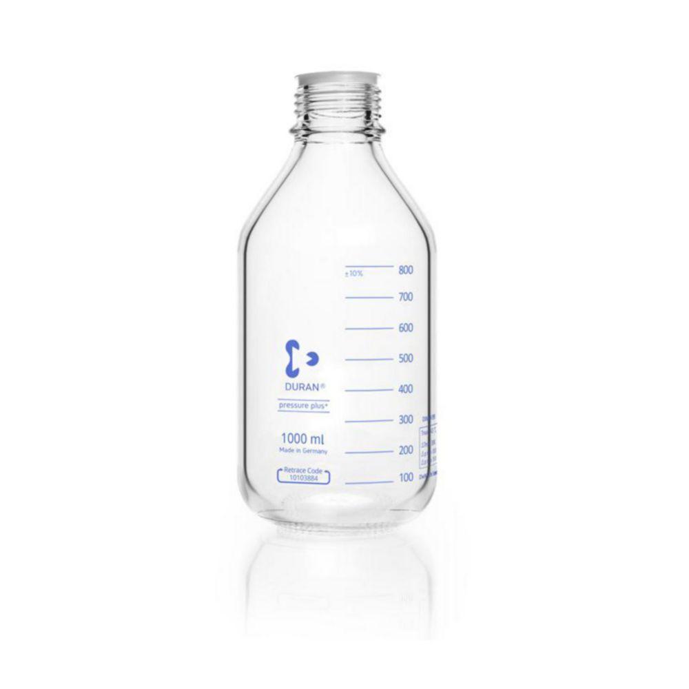 DWK Laboratory Bottle 1000 ml, clear Pressure Plus, GL45, DURAN, pressure resistant -1/+1.5 bar​