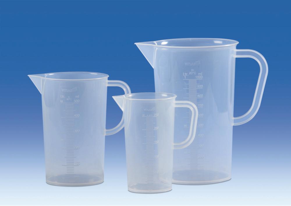VITLAB Measuring Jugs 500 mL PP Moulded Graduation, Pack of 12