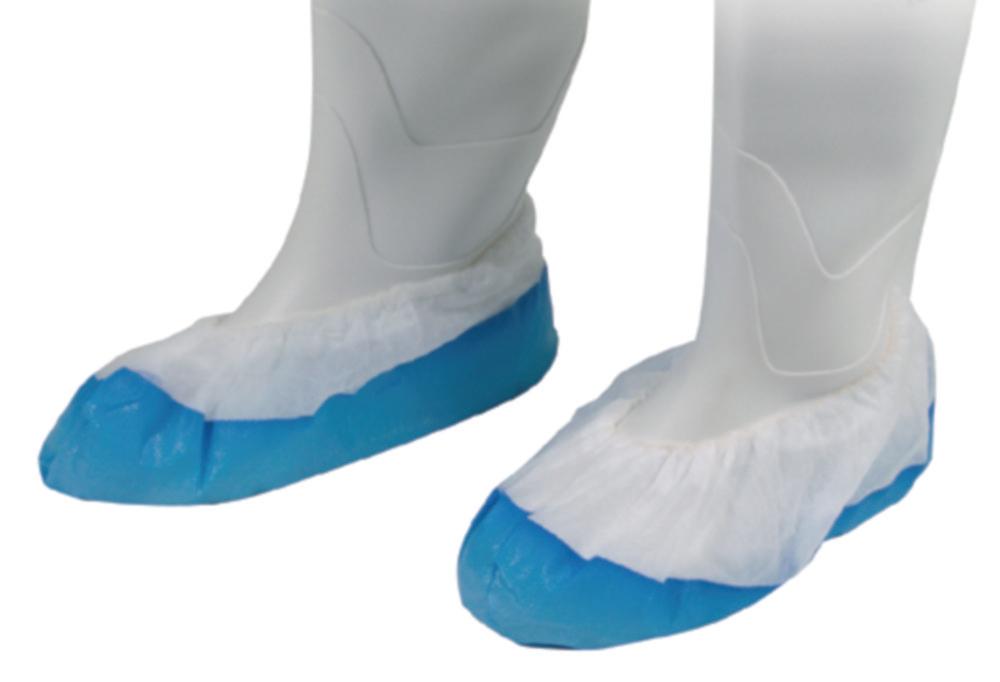 Unigloves Over Shoes White Fleece With CPE Base, Blue, 400 mm, Pack of 50

