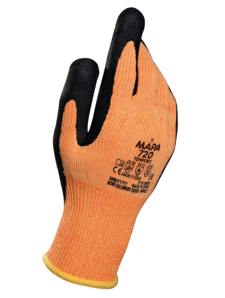 MAPA Temp-Dex 720 Thermal Protection Gloves, Size 9, EN 420, EN 388, EN 407, Per Pair