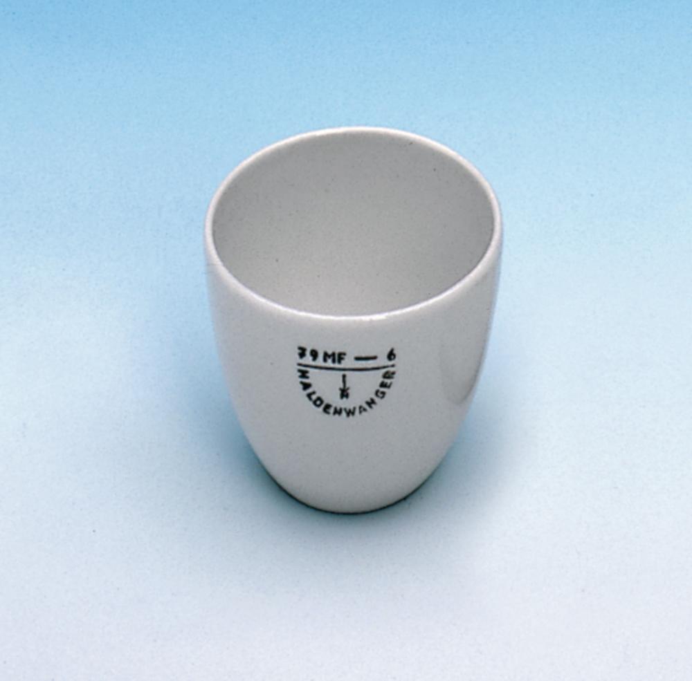 Haldenwanger Porcelain Crucibles 45 mm Ø Medium Form, Glazed, DIN 12904

