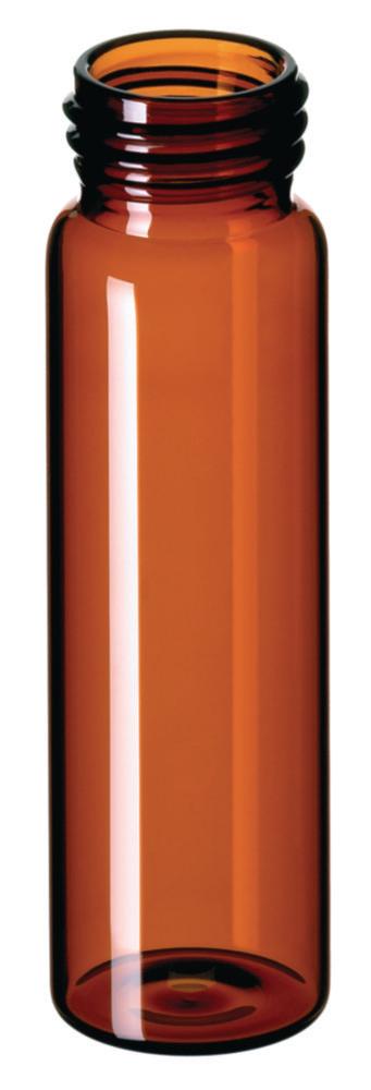 LLG Screw Neck Vials N 24, 40 mL, 27.5 mm O.D., 95 mm Height, Amber, Flat Bottom, Pack of 100