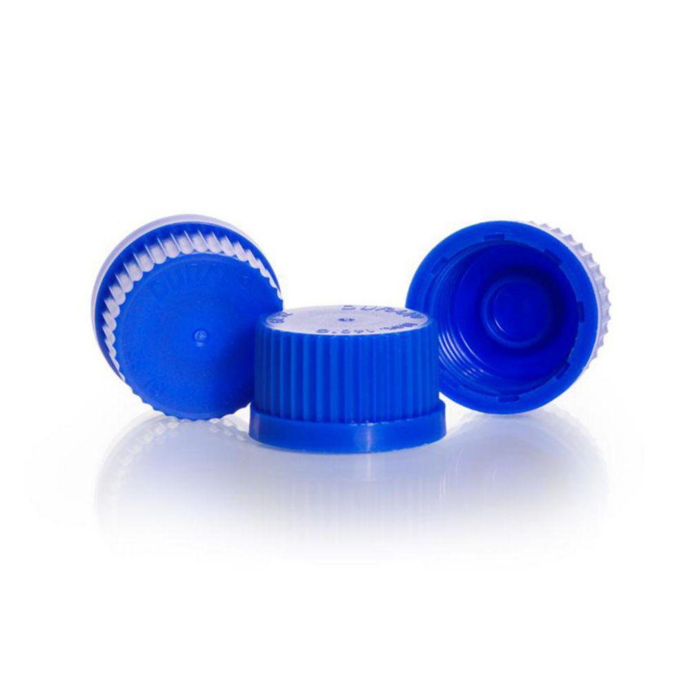 DWK DURAN Screw Caps, PP Blue, GL32, Pack of 10