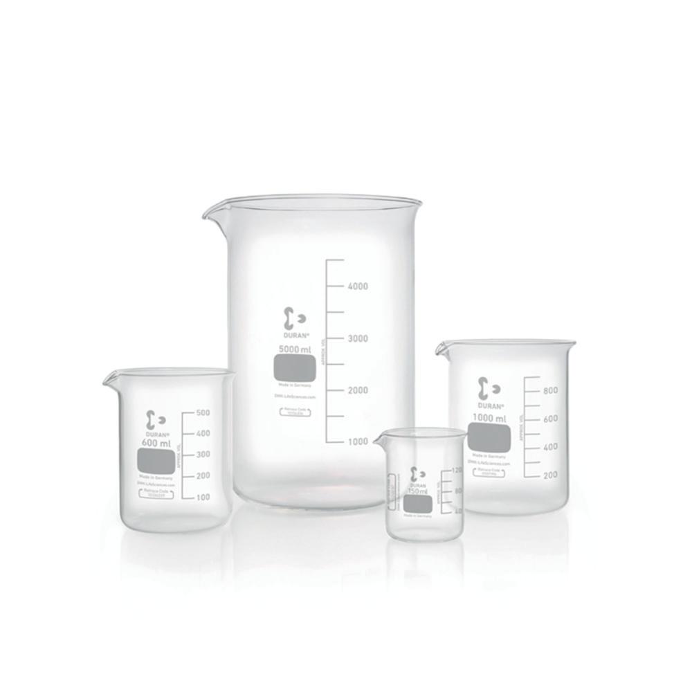 DWK DURAN Low Form Beaker 5 mL with Spout, Without Graduation, Pack of 10