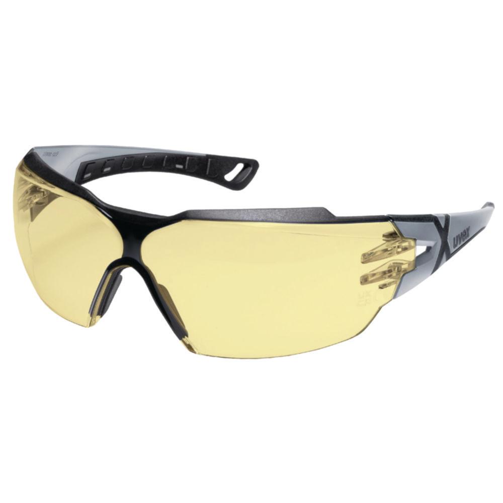 Protection spectacles cx2 amber sv exc. 9198 colour: silver/black, lenses: yellow, UV 400 / scratch-resistant and chemical-resistant