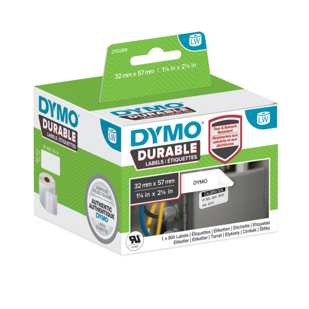Dymo Original High Performance Label for LabelWriter, Plastic Coated White Permanent Resistant, 32mm x 57mm (1 x 800 Labels)

