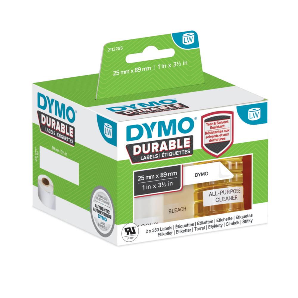 Dymo Original High-Performance Label for LabelWriter, Plastic Coated White Permanent Resistant, 25mm x 89mm (2 x 350 Labels)

