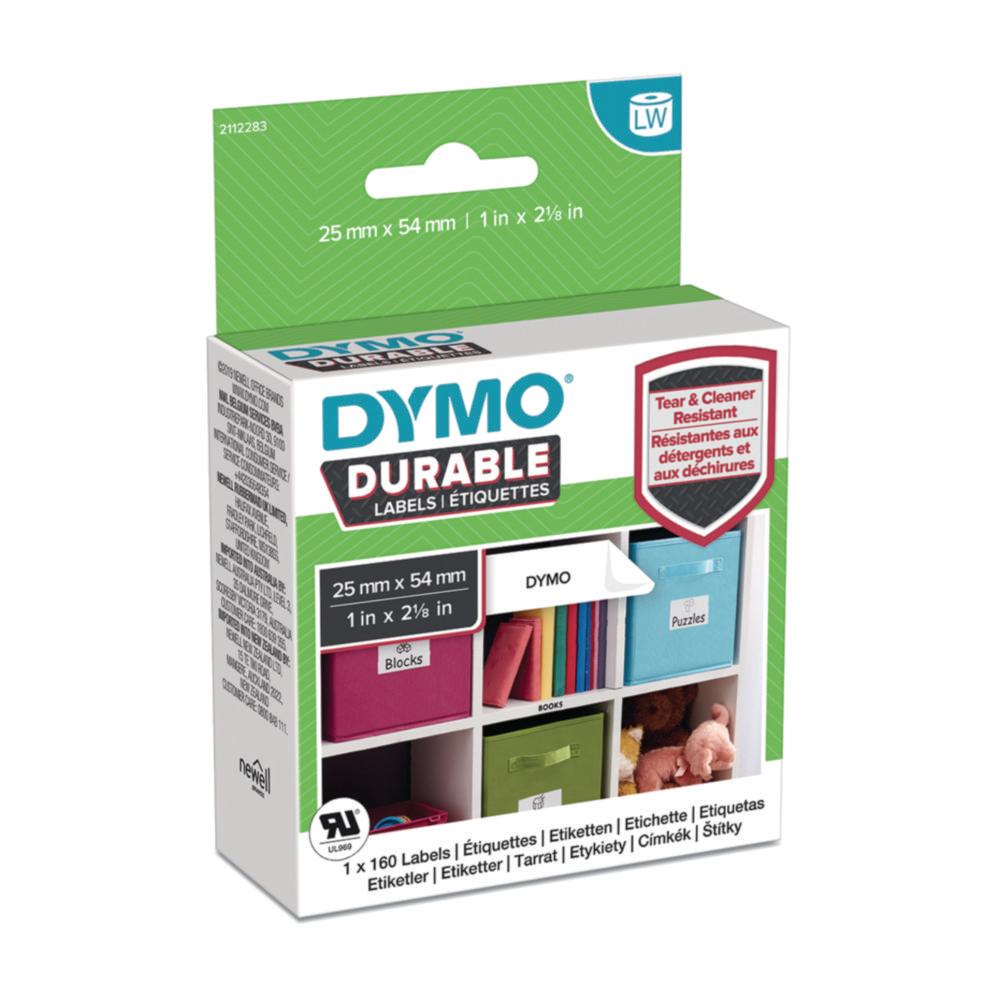 Dymo Original High-Performance Label for LabelWriter, Plastic Coated, White, Permanent Resistant, 1 x 160 Labels, 25mm x 54mm
