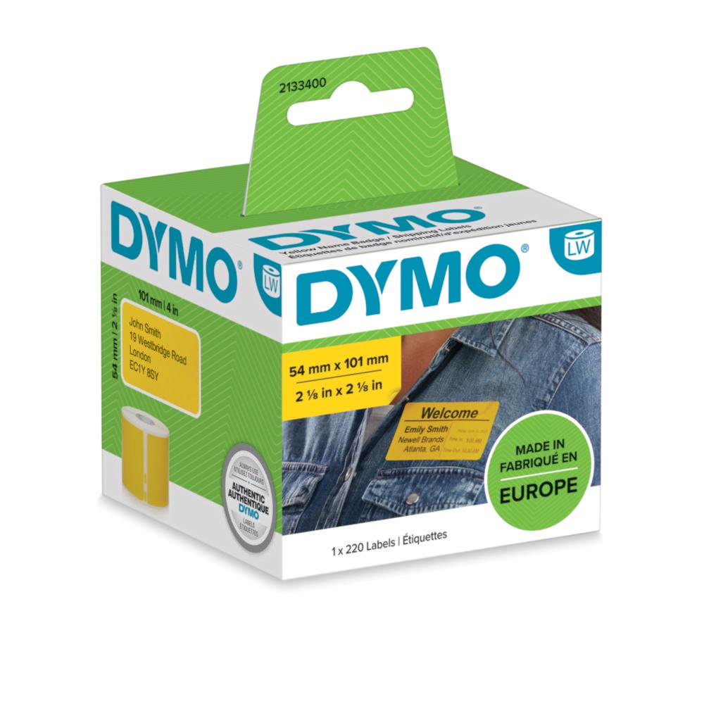 Dymo Original Label for LabelWriter (Yellow, Permanent, 54mm x 101mm), 220 Labels

