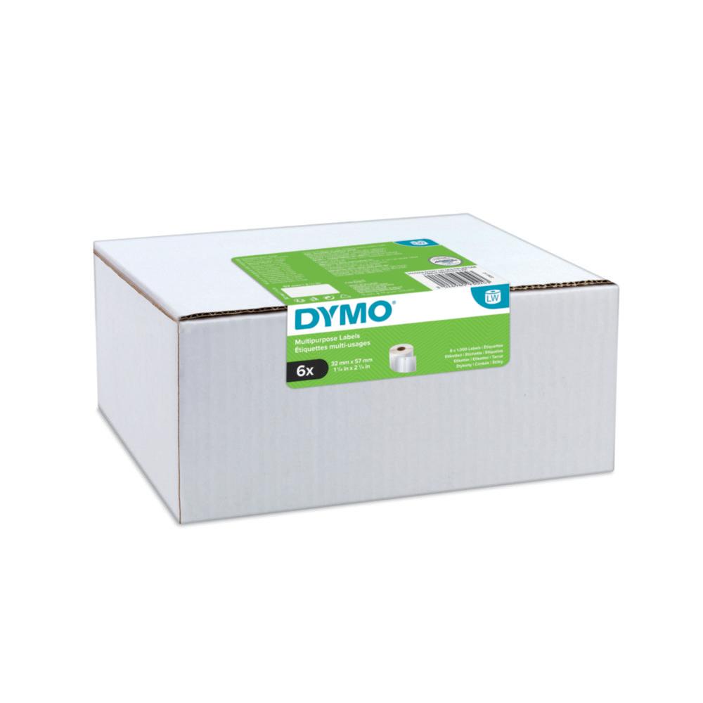 Dymo Original Label for LabelWriter, Big Pack White, Removable, 6 x 1.000 Labels, 32mm x 57mm

