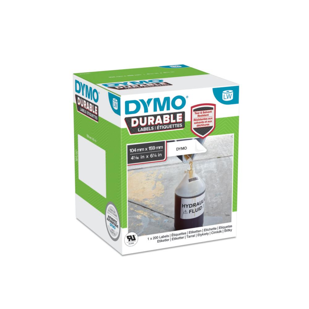 Dymo Original High-Performance Label for LabelWriter, Plastic Coated, White, Permanent Resistant, 1 x 200 Labels, 104mm x 159mm

