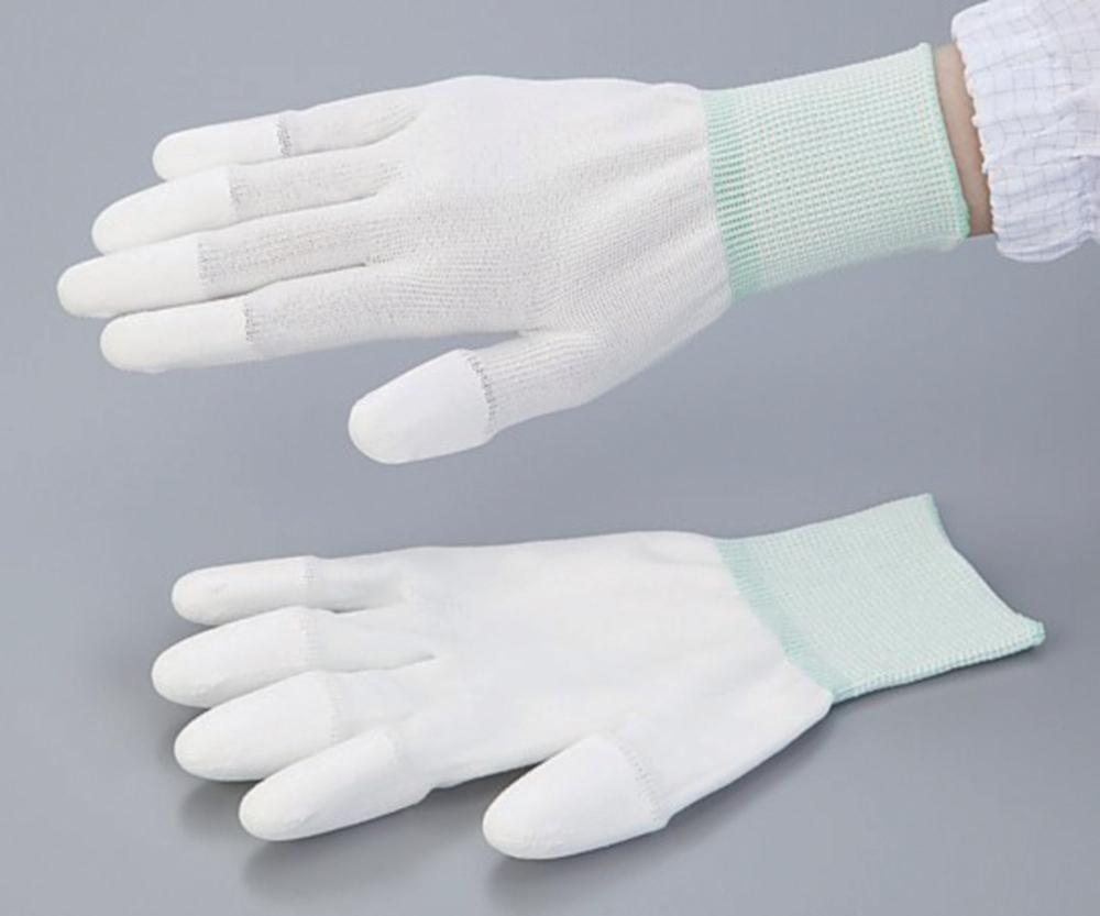 As One ASPURE PU-Coated Fingertip Gloves, Size L, Pack of 10 Pairs