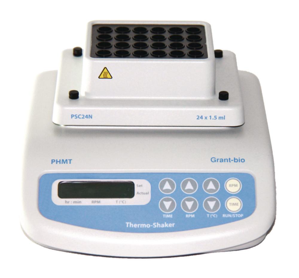 Grant Microtube Thermo-Shaker PHMT-PSC24N with Block PSC24N for 24 x 1.5 ml, Incl. EU/UK Plug