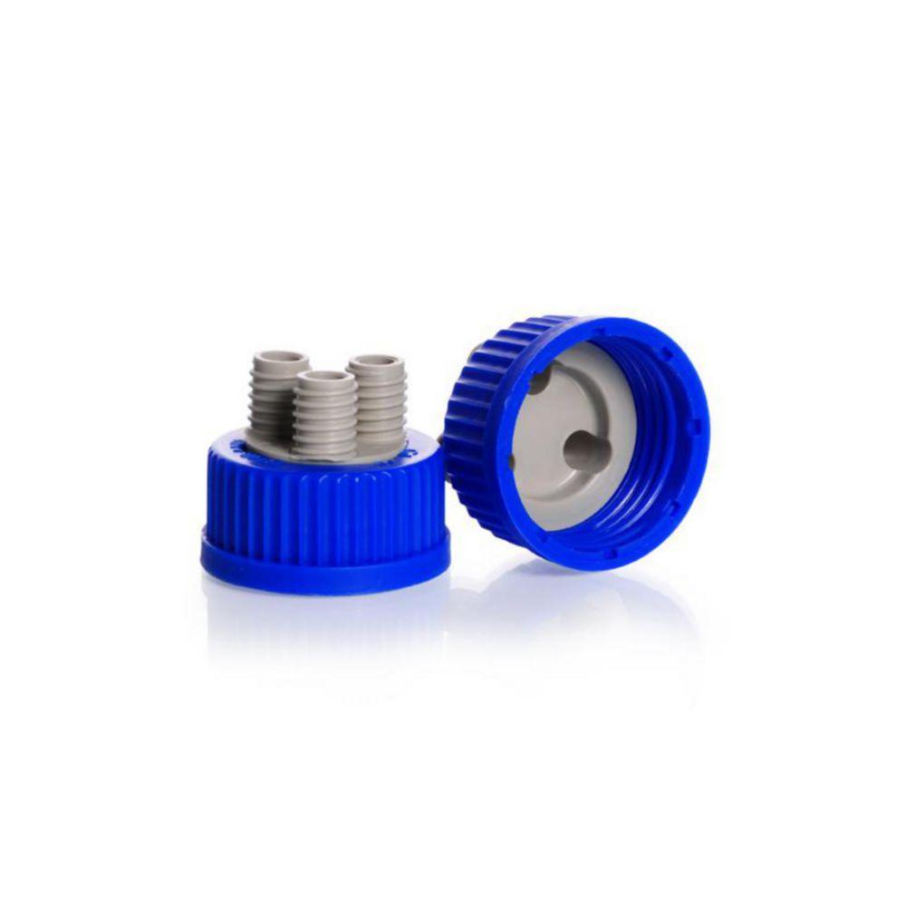 DWK DURAN GL 45 Polypropylene Screw Cap with Three GL 14 Ports