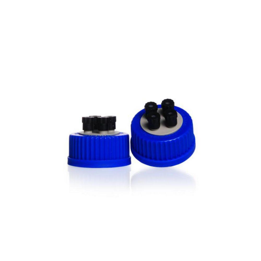 DWK DURAN GL 45 HPLC Screw Cap, 4-Port Assembled