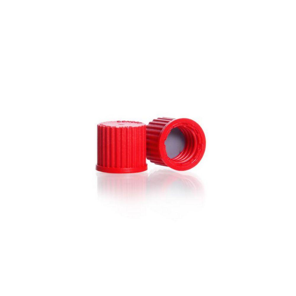 DWK DURAN Screw Cap GL 14, Red PBT with PTFE Protected Seal