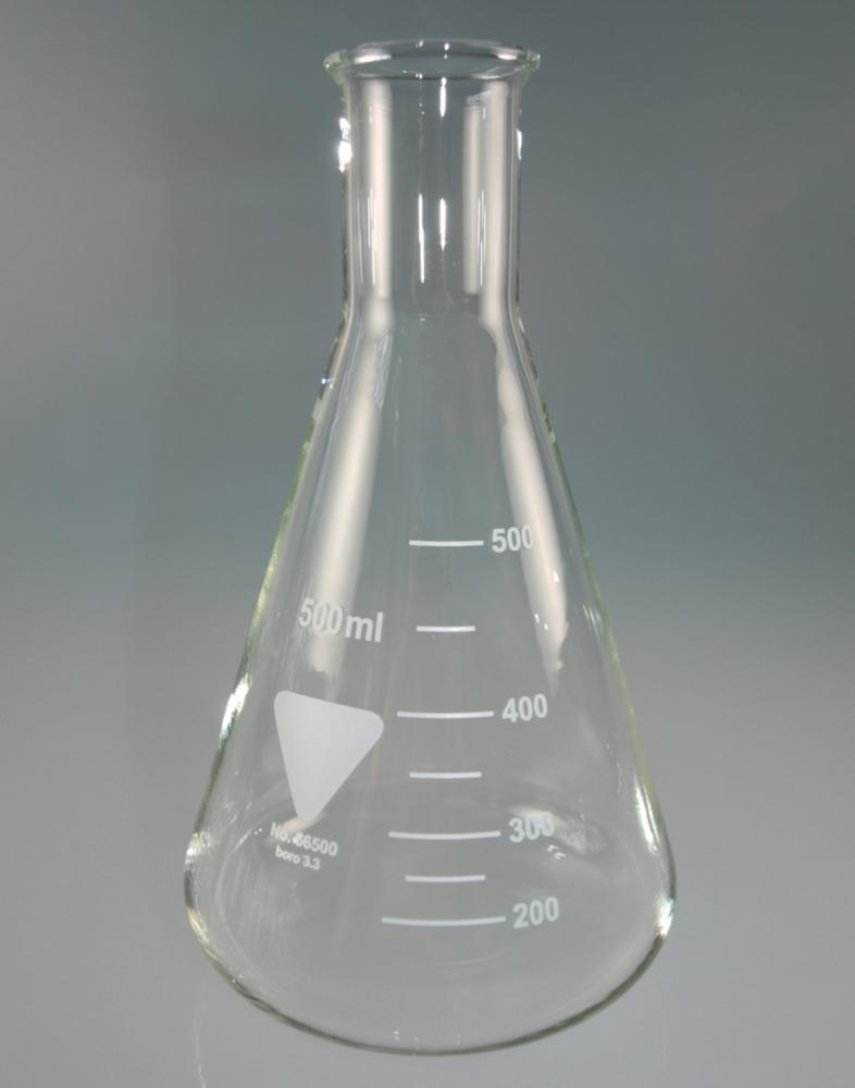 Scherf Erlenmeyer Flask 50 ml, Narrow Neck, Boro 3.3, Pack of 10