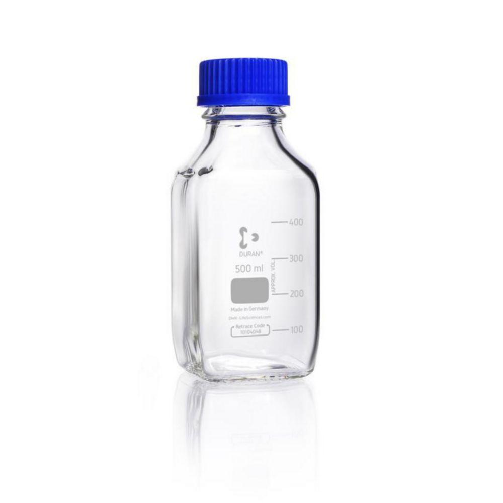 DWK Square Shape Bottle, 500ml, DURAN with Screw Cap and Pouring Ring
