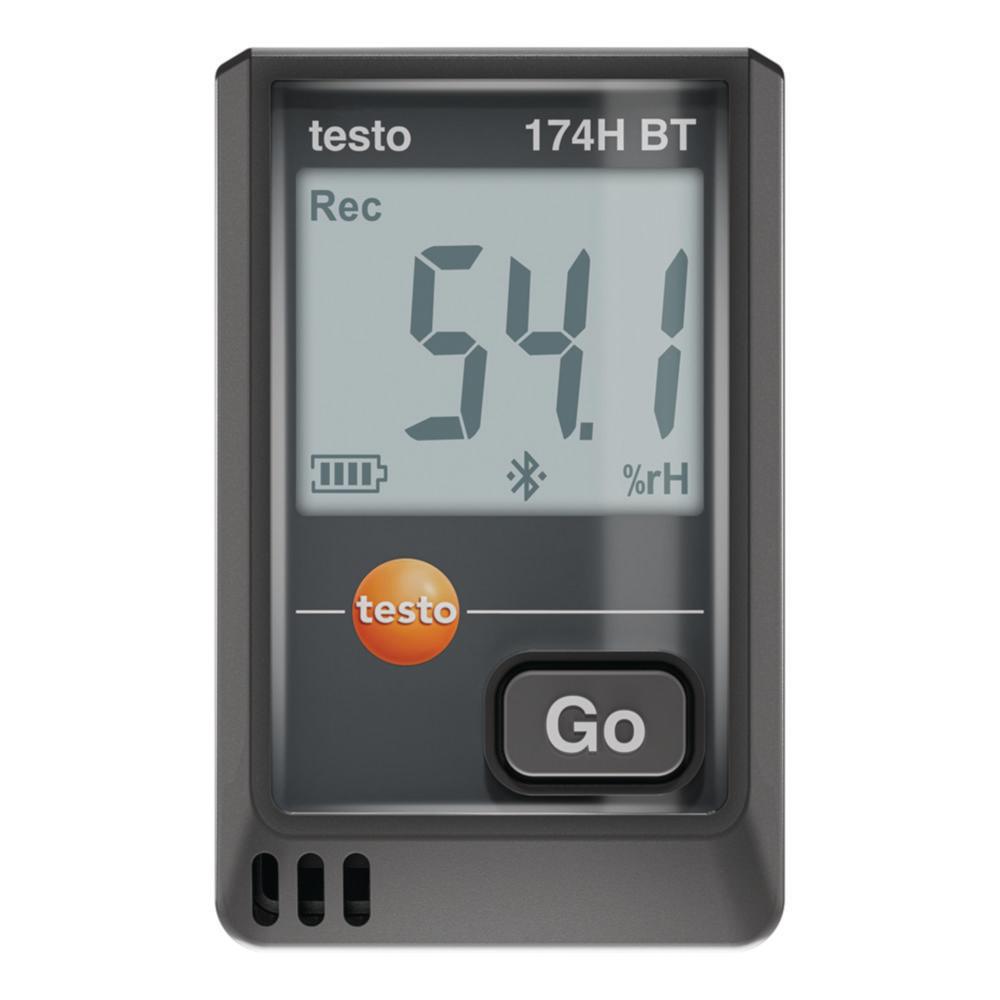 Testo Mini Temperature & Moisture Data Logger Testo 174 H BT with Bluetooth and Mobile App (Black)