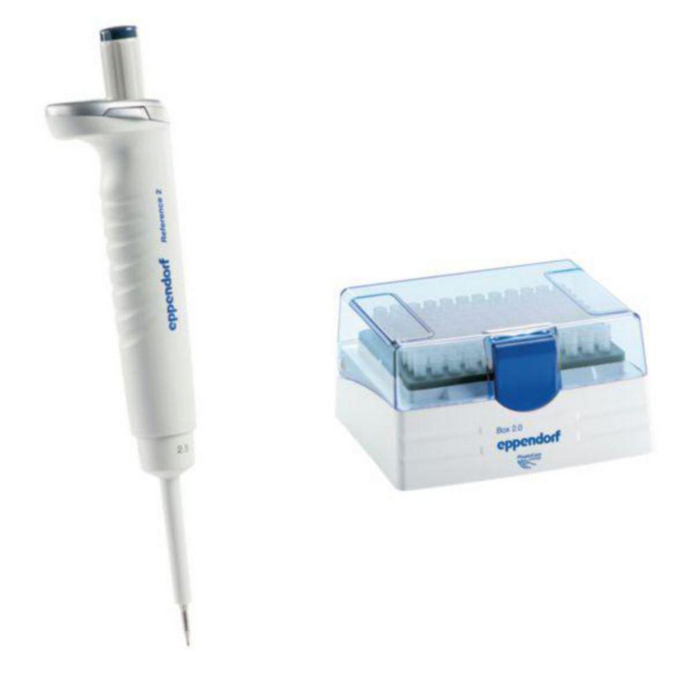 Eppendorf Reference 2 G Variable Single-Channel Pipette 0.1-2.5 µL, Dark Gray, Incl. Eppendorf Tips Box

