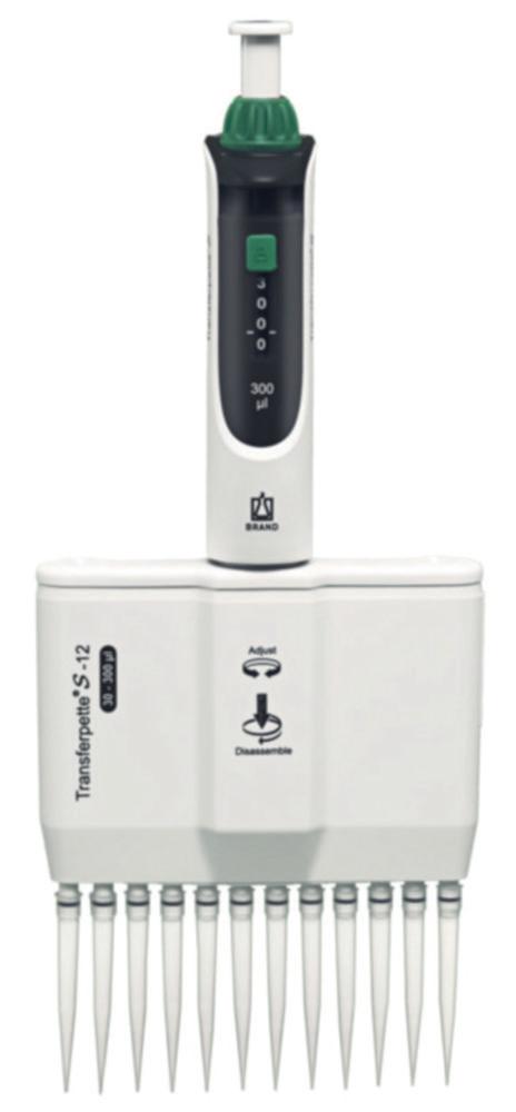 BRAND Transferpette S-12, Variable 30-300 µL, M12-300, DE-M