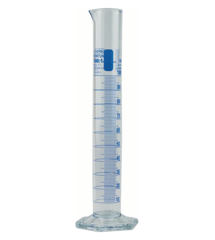 Poulten & Graf Measuring Cylinder 10:0.2ml CL. A High Form Brown Grad Borosilicate Glass