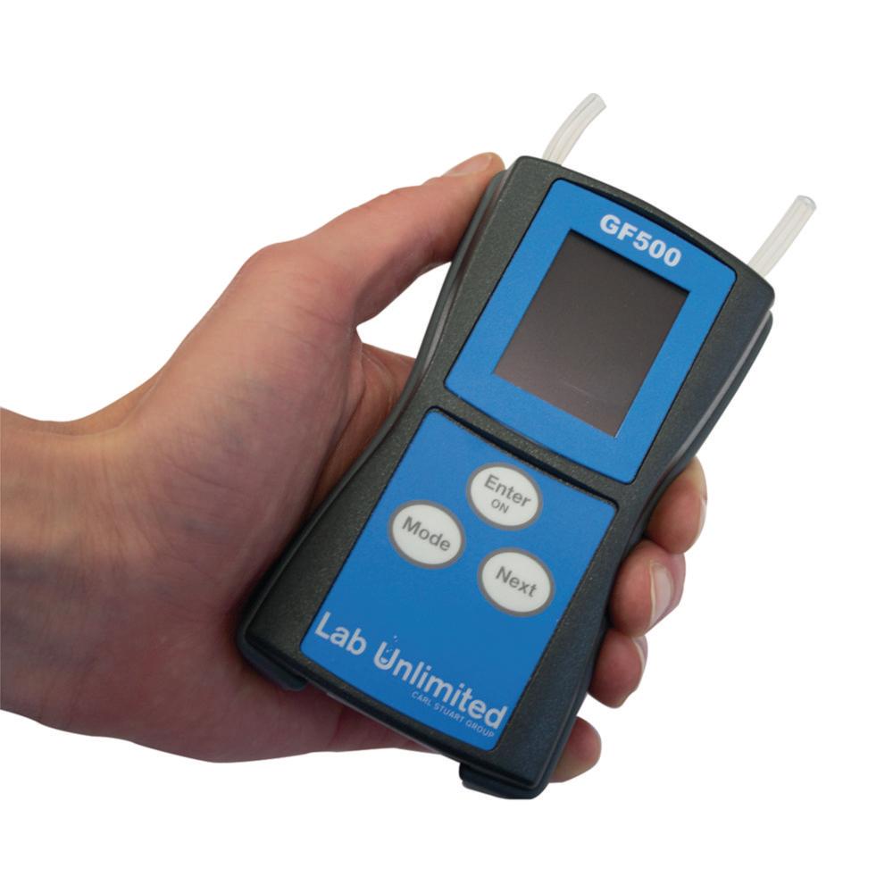Carl Stuart GF500 Gas Flowmeter Kit with Case, Universal Charger, USB Cable, Calibration Certificate & Accessory Kit