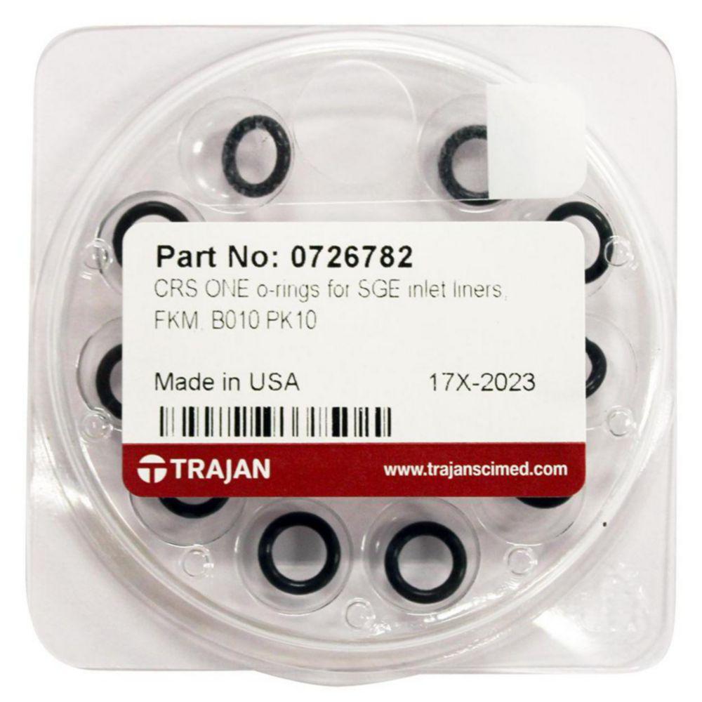 Trajan CRS ONE O-Rings for SGE Inlet Liners, FKM, B010, Pack of 10