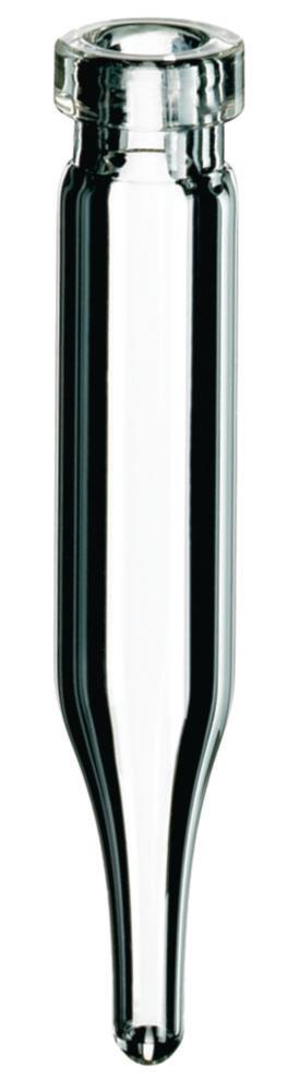 LLG Crimp Neck Micro Vial, 0.6 ml, N-8, OD 7 mm, Outer Height 40 mm, Clear, Conical, Pack of 100