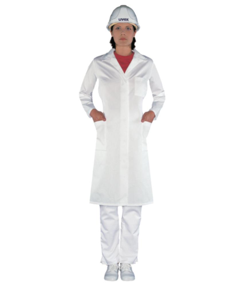 Uvex Ladies' Laboratory Coat, Size 48, White, 65% Polyester / 35% Cotton, 1/1 Arm Type (81510)​

