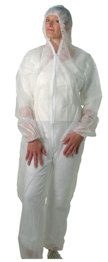 Unigloves Coverall PP White Size XXL with Hood and Zipper