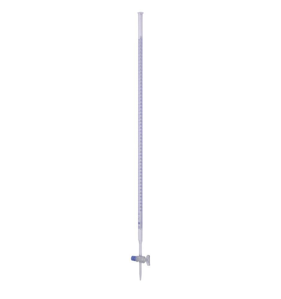 Hirschmann Burette 50 mL, 0.1 mL Graduation, Class AS, Blue Graduations, DURAN Glass with Glass Stopcock
