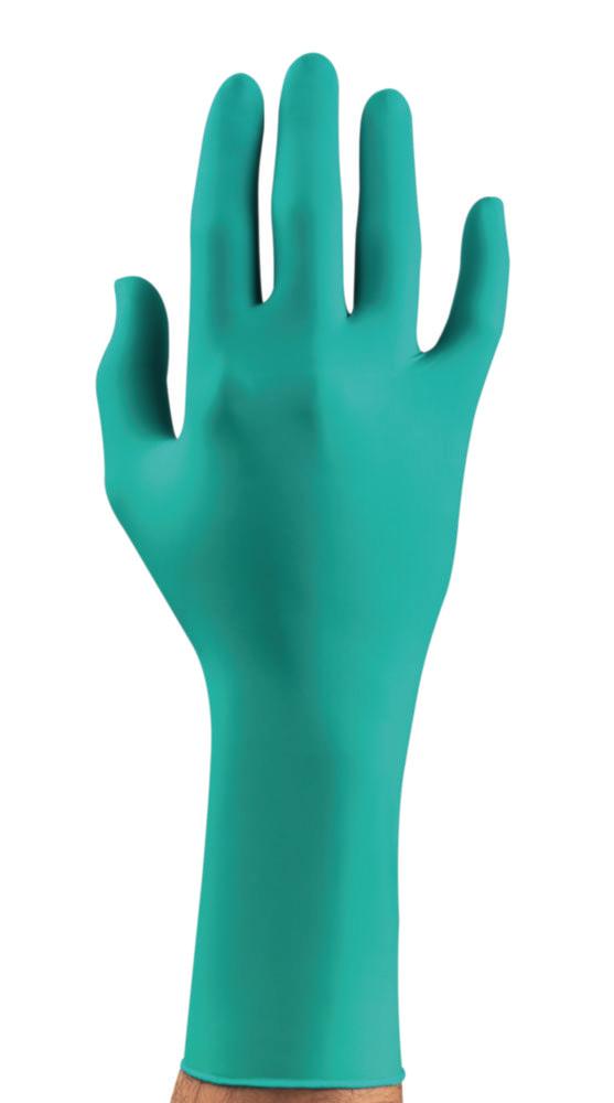 Ansell Touch N Tuff Size M (7½-8) Nitrile Disposable Gloves Powder-Free Non-Sterile Beaded Cuff Green - Pack of 100
