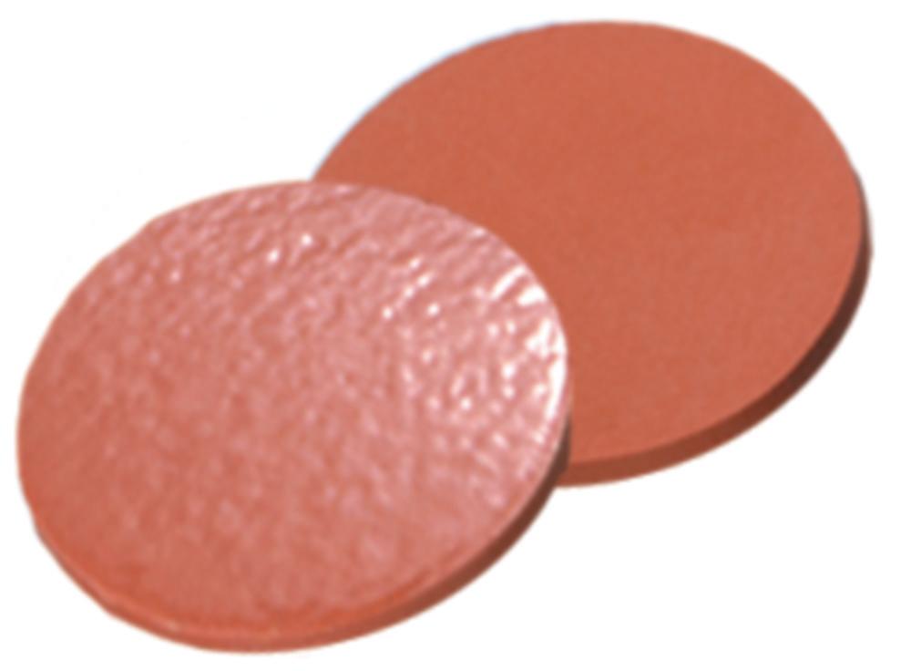 LLG Labware Septa N 9 Natural Rubber Red-Orange/TEF Colourless, Hardness 45° Shore A, Thickness 1.3 mm, Pack of 100