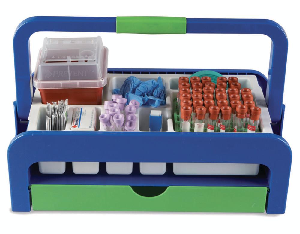 Heathrow Scientific Assortment Box Droplet™ with 2 Inserts & 16 mm Test Tube Rack, Side Pockets