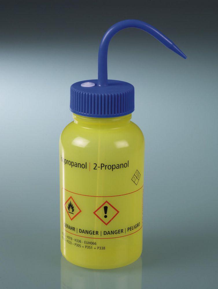 Bürkle LeakProof Wash Bottle 500 ml LDPE, "Isopropanol" Print on German, English and French