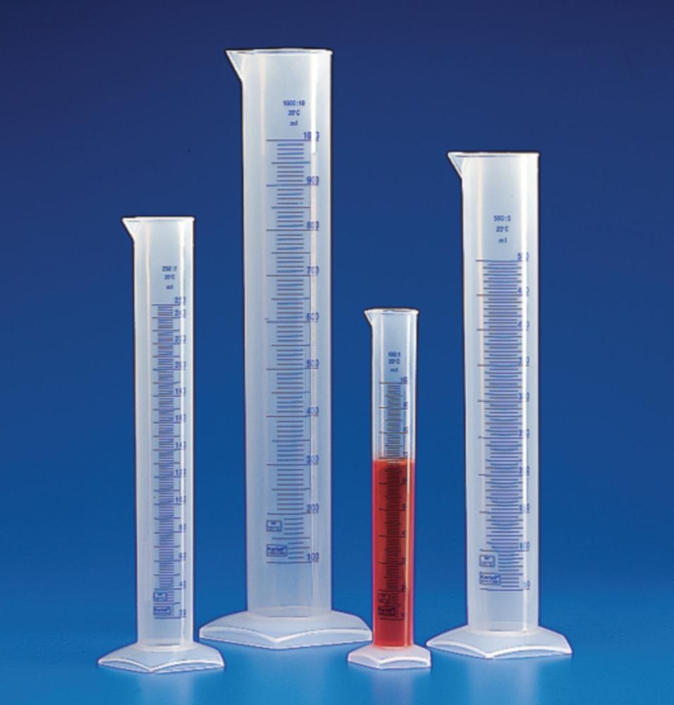 Kartell Measuring Cylinder 500 mL Tall Form Blue Graduation PP
