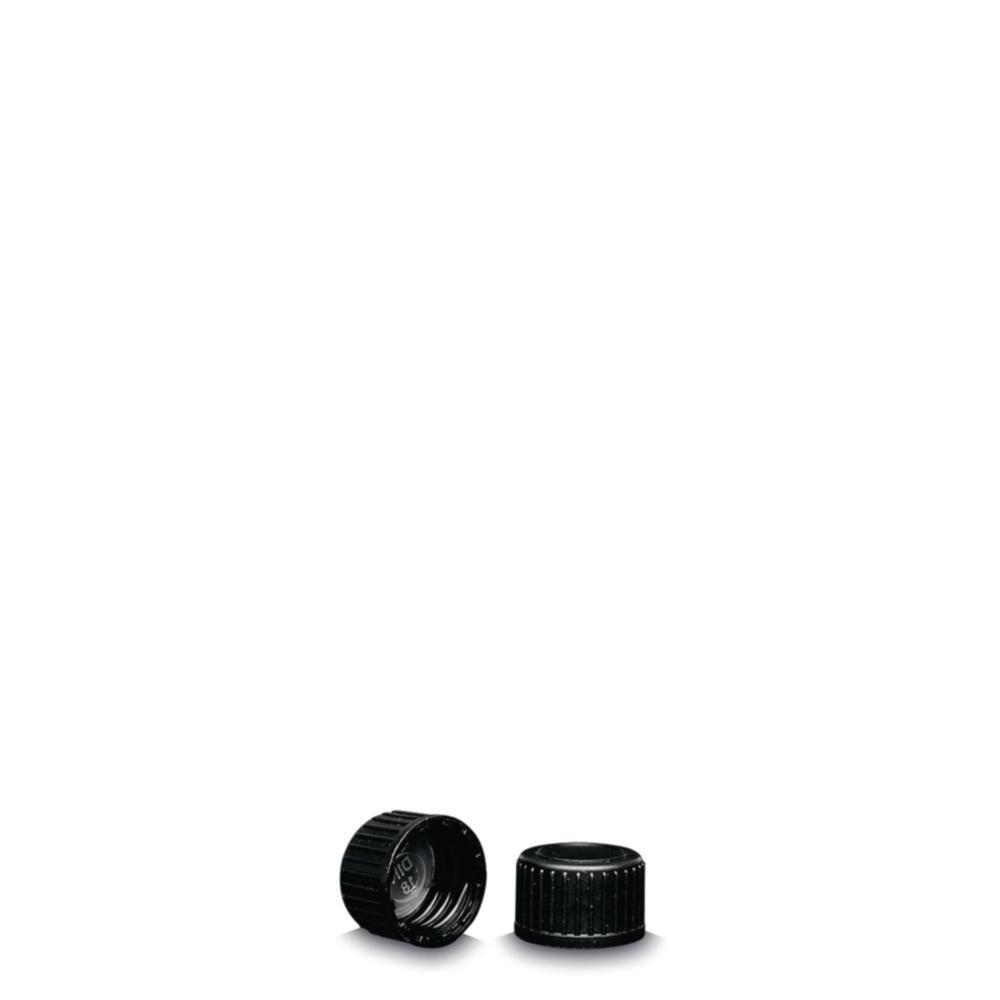 RIXIUS Screw Caps PP Black with LDPE Insert for Thread GL18 Pack of 143

