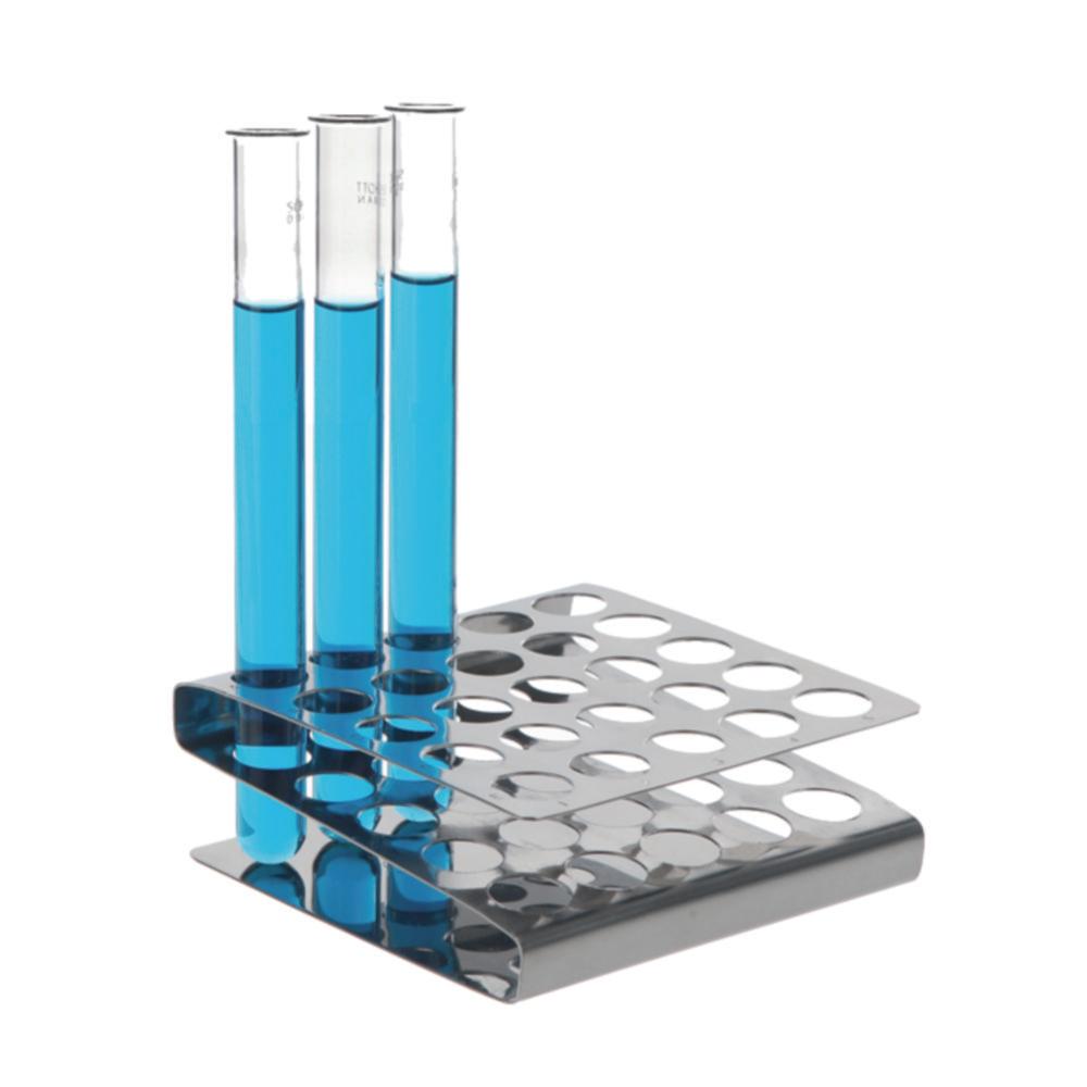 BOCHEM Test Tube Rack Z-shape 10x5, 18/10 Steel for Tubes Ø 17 mm