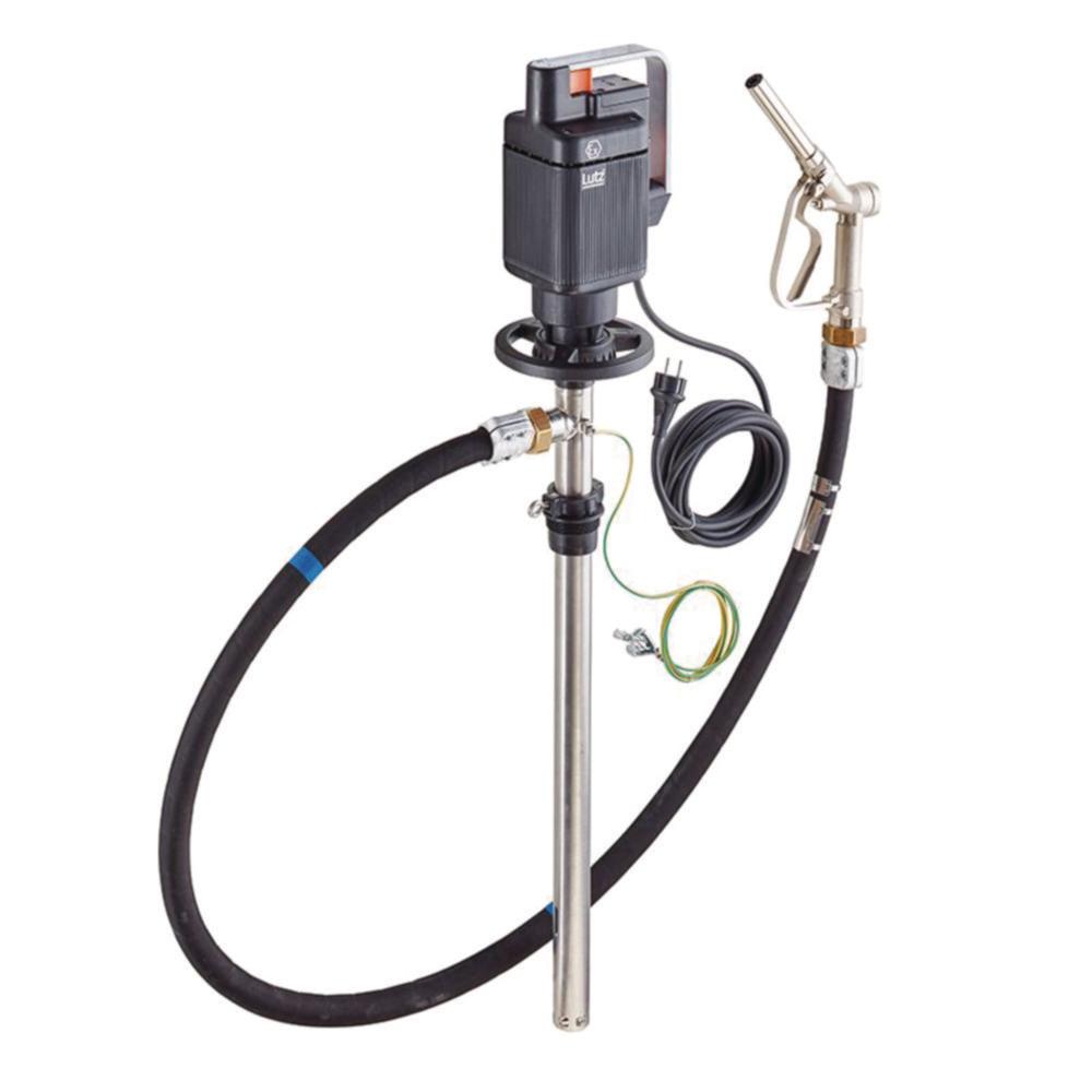 Lutz Electrical Barrel and Container Pump Set "Solvent" EX, Niro, Depth of Immersion 1000 mm, Incl. Accessories, Flowrate 95 l/min, 230 V, 430 W, IP 54